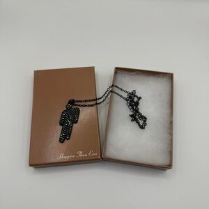 Authentic black Billie Eilish Blohsh Happier than ever pendant and necklace.
